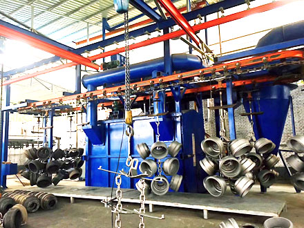 Q48 Suspension Chain Stepping Shot Blasting Machine