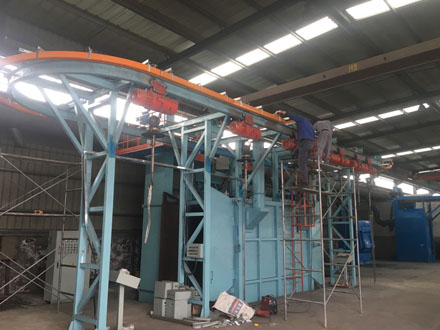 QT37 Through-type Hanger Shot Blasting Machine