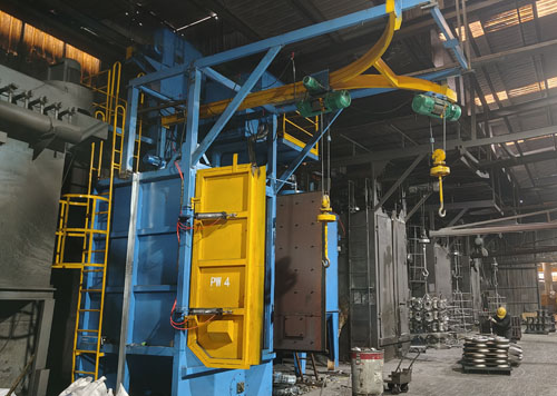 On site use of hook type shot blasting machine by customers